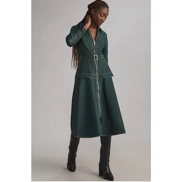 chinese dress ladies Daily Practice by Anthropologie Long-Sleeve Hooded Midi Dress  White  Chocolate Couture